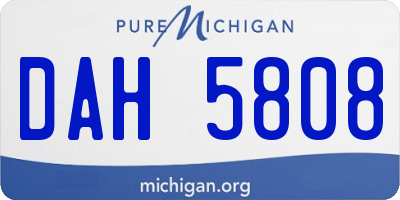 MI license plate DAH5808
