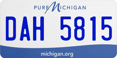 MI license plate DAH5815