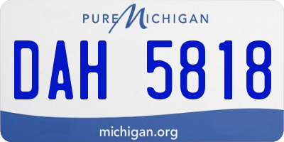 MI license plate DAH5818