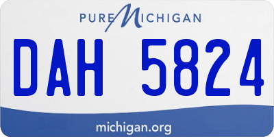 MI license plate DAH5824