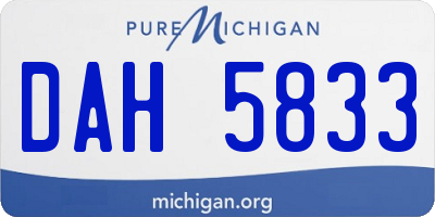 MI license plate DAH5833