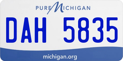 MI license plate DAH5835