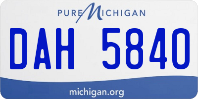 MI license plate DAH5840
