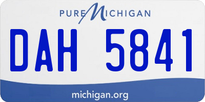 MI license plate DAH5841