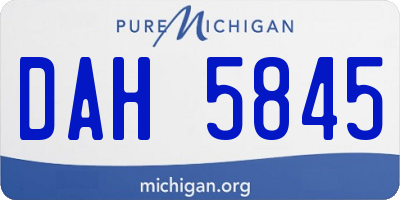 MI license plate DAH5845