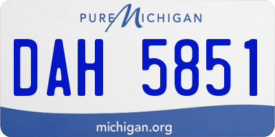 MI license plate DAH5851