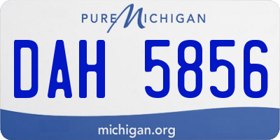 MI license plate DAH5856
