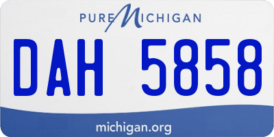 MI license plate DAH5858