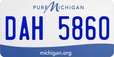 MI license plate DAH5860