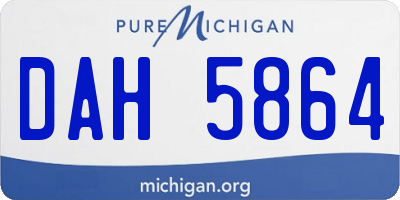 MI license plate DAH5864