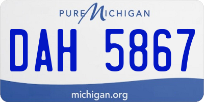 MI license plate DAH5867
