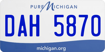 MI license plate DAH5870