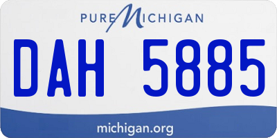 MI license plate DAH5885