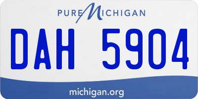 MI license plate DAH5904