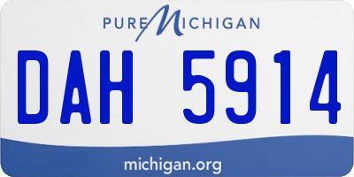MI license plate DAH5914