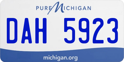 MI license plate DAH5923