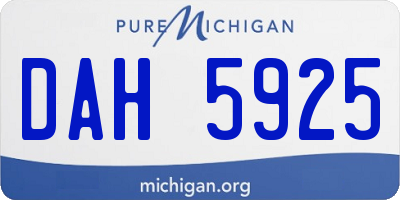 MI license plate DAH5925