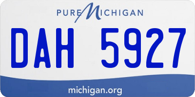 MI license plate DAH5927