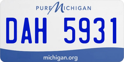 MI license plate DAH5931