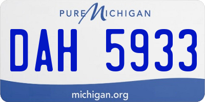 MI license plate DAH5933