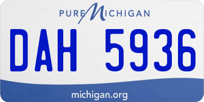 MI license plate DAH5936