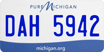 MI license plate DAH5942