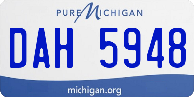 MI license plate DAH5948