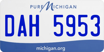 MI license plate DAH5953
