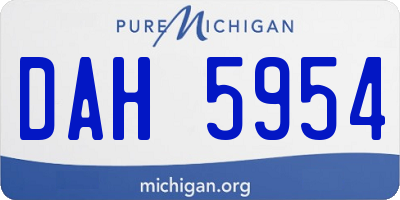 MI license plate DAH5954