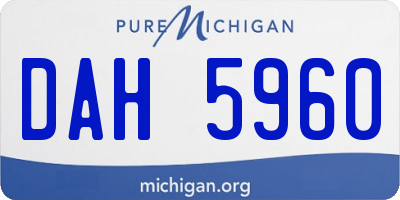 MI license plate DAH5960