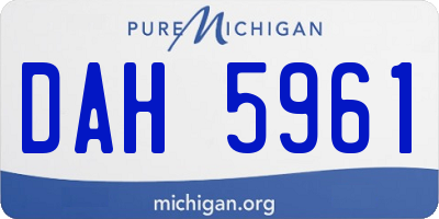MI license plate DAH5961