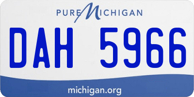 MI license plate DAH5966