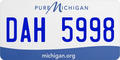 MI license plate DAH5998