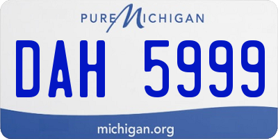 MI license plate DAH5999