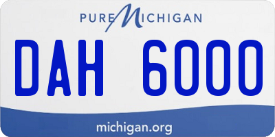 MI license plate DAH6000