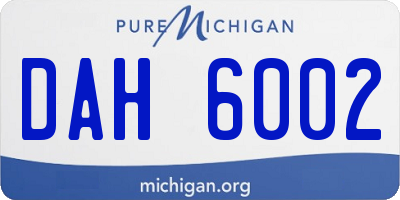 MI license plate DAH6002