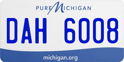 MI license plate DAH6008