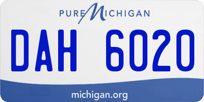 MI license plate DAH6020