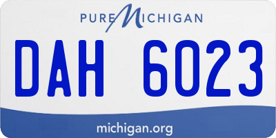 MI license plate DAH6023