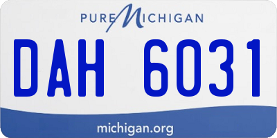 MI license plate DAH6031