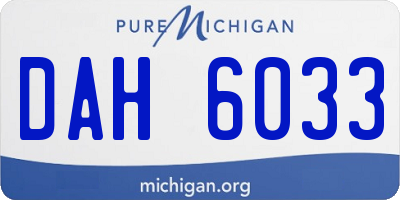 MI license plate DAH6033