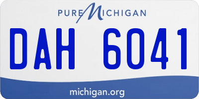 MI license plate DAH6041