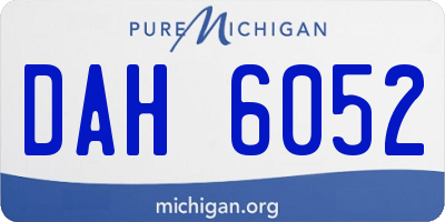 MI license plate DAH6052