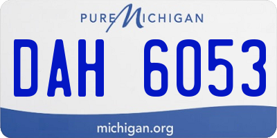 MI license plate DAH6053
