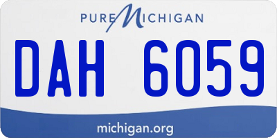 MI license plate DAH6059