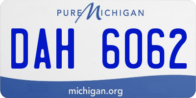 MI license plate DAH6062