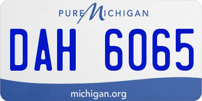 MI license plate DAH6065