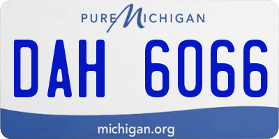 MI license plate DAH6066