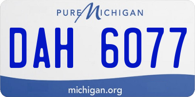 MI license plate DAH6077
