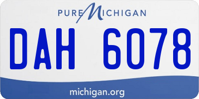 MI license plate DAH6078